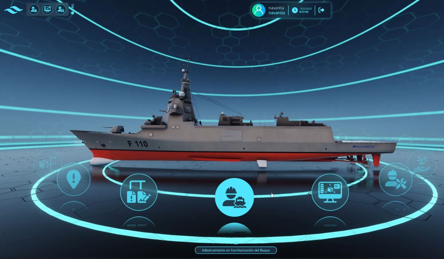 Representación de gemelo digital en F110